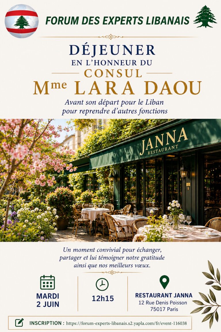 Déjeuner de départ en l’honneur du Consul Lara Daou