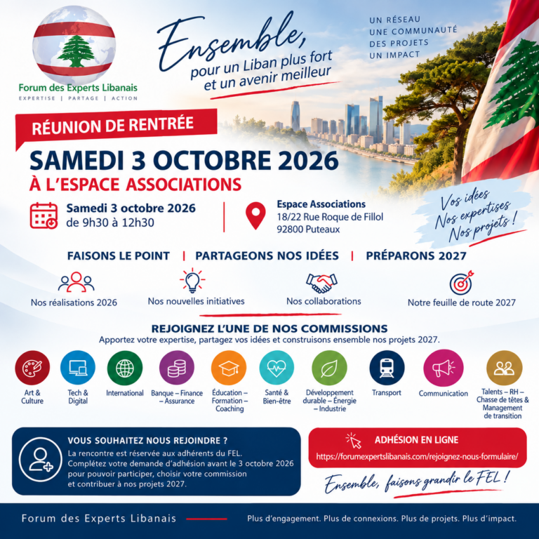 FEL – Forum des Experts Libanais | Prochain rendez-vous