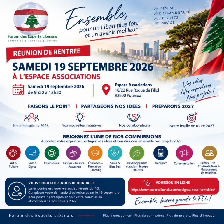FEL – Forum des Experts Libanais | Prochain rendez-vous